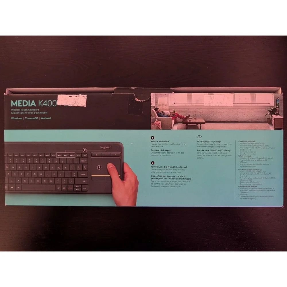 Logitech K400 Plus keyboard RF Wireless - Black No Dongle